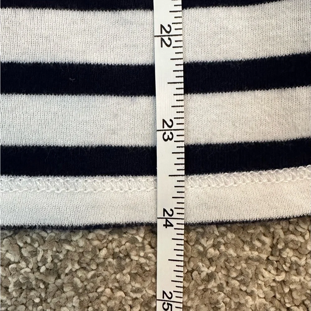 Ralph Lauren Shirt Blue White Stripe Button Shoulder Women’s Large Nautical - Picture 9 of 11